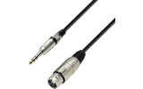 Adam Hall Cables K3 BFV 0100 Cable de Micro de XLR hembra a Jack 6,3 mm estéreo 1 m