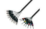 Adam Hall Cables K3 L8 FV 0500 - Manguera de Cable de 8 XLR hembra a 8 Jacks 6,3 mm estéreo 5 m