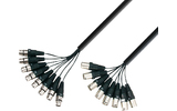 Adam Hall Cables K3 L8 MF 0300 - Manguera de Cable de 8 XLR macho a 8 XLR hembra 3 m