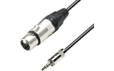 Adam Hall Cables K5 MYF 0300 Cable de Micro Neutrik de XLR hembra a Jack 3,5 mm estéreo 3 m