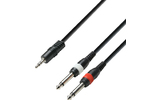 Adam Hall Cables K3 YWPP 0300 - Cable de Audio de Minijack 3,5 mm estéreo a 2 Jacks 6,3 mm mono 