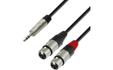 Adam Hall Cables K4 YWFF 0180 - Cable de Audio REAN de Minijack 3,5 mm estéreo a 2 XLR hembra 1,