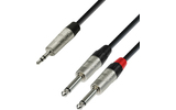 Adam Hall Cables K4 YWPP 0150 - Cable de Audio REAN de Minijack 3,5 mm estéreo a 2 Jacks 6,3 mm 
