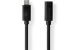Cable USB - USB 3.2 Gen 1 - USB-C™ Macho - USB-C™ Hembra - 5 Gbps - Niquelado - 2.00 m - Redondo
