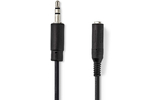 Cable de Audio Estéreo - Macho de 3,5 mm - Hembra de 6,35 mm - 0,2 m - Negro - Nedis CAGP22550BK