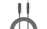 Cable de audio XLR de 3 Pins Macho a MiniJack 3,5 mm Macho - 3,0 m - Gris - Nedis COTH15300GY30