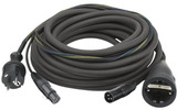 Cable prolongador alimentación de corriente + señal de Audio XLR 20 metros - Negro
