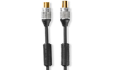Cable Coaxial de 90 dB - IEC (Coaxial) Macho – IEC (Coaxial) Hembra - 1,50 m - Gris Antracita - 