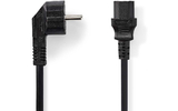 Cable de Alimentación de 3 x 1,5 mm² - Schuko Macho en Ángulo - IEC-320-C13 - 2,0 m - Negro - Ne