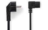 Cable de alimentación - Schuko Macho en Ángulo - IEC-320-C13 en Ángulo - 3,0 m - Negro - Nedis C