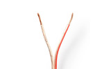 Cable de Altavoz - 2x 2,50 mm2 - 100 m - Brida - Transparente - Nedis CAGW2500TR1000