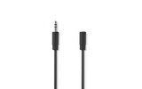Cable de Audio Estéreo - Macho de 3,5 mm - Hembra de 3,5 mm - 1,0 m - Negro - Nedis CAGP22050BK1