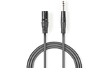 Cable de Audio XLR Compensado - XLR de 3 pines macho - 6,35 mm macho - 1,5 m - Gris