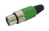 Conector XLR hembra - 3 contactos - niquelado - Verde