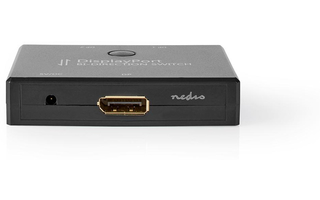 2 puertos - Conmutador DisplayPort Bidireccional - Negro - Nedis CSWI3702BK