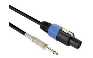 Cable de altavoz profesional, conector de 2 polos macho a conector mono macho de 6.35mm (5m)