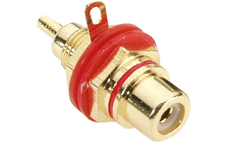 Adam Hall Connectors 7635 RED Conector Chasis RCA dorado rojo