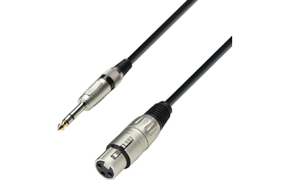 Adam Hall Cables K3 BFV 0100 Cable de Micro de XLR hembra a Jack 6,3 mm estéreo 1 m