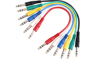 Adam Hall Cables K3 BVV 0090 SET Set Latiguillos de Cable de Jack 6 cables 6,3 mm estéreo a Jack
