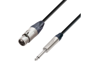 Adam Hall Cables K5 MFP 0300 Cable de Micro Neutrik de XLR hembra a Jack 6,3 mm mono 3 m