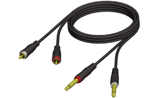 Adam Hall Cables REF 631 5 Cable de Audio de 2 Jacks 6,3 mm mono a 2 RCA macho 5 m