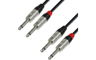 Adam Hall Cables K4 TPP 0600 - Cable de Audio REAN de 2 Jacks 6,3 mm mono a 2 Jacks 6,3 mm mono 