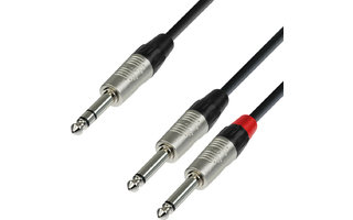 Adam Hall Cables K4 YVPP 0090 - Cable de Audio REAN de Jack 6,3 mm estéreo a 2 Jacks 6,3 mm mono