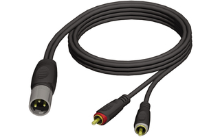 Adam Hall Cables REF 703 150 - Cable de Audio de XLR macho a 2 RCA macho 1,5 m