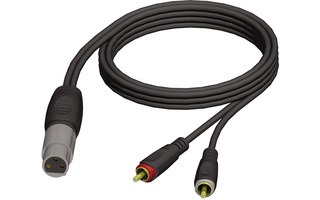 Adam Hall Cables REF 704 150 - Cable de Audio de XLR hembra a 2 RCA macho 1,5 m