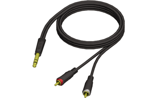 Adam Hall Cables REF 719 150 - Cable de Audio de Jack 6,3 mm estéreo a 2 RCA macho 1,5 m