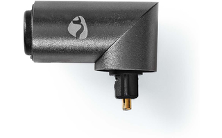 Adaptador de Audio Óptico de TosLink Macho - TosLink Hembra - Ángulo de 90° - Aluminio