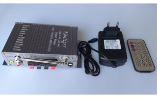 Amplificador estéreo 15+15 Watt RMS -Bluetooth/ Radio FM / USB / MP3 / SD-MMC