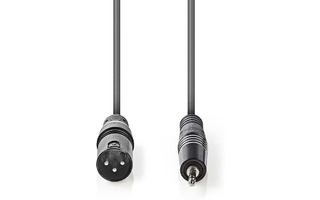 Cable de audio XLR de 3 Pins Macho a MiniJack 3,5 mm Macho - 3,0 m - Gris