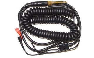 Cable repuesto negro rizado para Sennheiser HD-25 3.5m