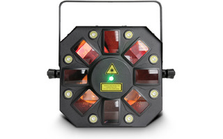 Cameo STORM - Efecto de luces 3 en 1, 5 x 3 W RGBAW derby, estrobo y láser grating