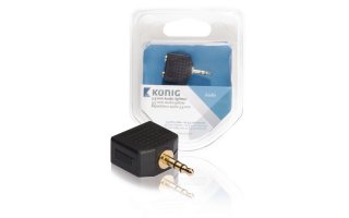 Divisor de audio de 3,5 mm macho a 2x 3,5 mm hembra; 1 ud. en gris - König KNA22945E
