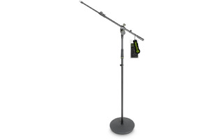 Gravity MS 2322 B - Pie de micrófono con base redonda y brazo jirafa de 2 puntos de ajuste