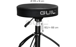 Guil SL-16 Sillín reforzado en negro con tapizado redondo de doble espesor/mayor densidad