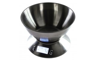 Báscula de cocina digital con bol de acero inoxidable