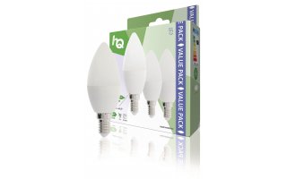 Paquete de 3 bombillas LED de vela E14, 5,5 W, 470 lm, 2700 K