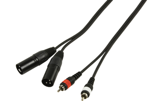 Cable para instrumentos HQ 2 RCA Macho L/R > 2 XLR/M 3P. 1.50 M