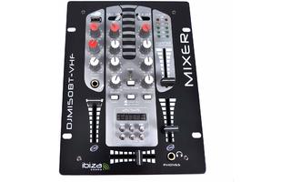 Ibiza Sound DJM150BT-VHF - Mezclador DJ + Micrófono inalambrico