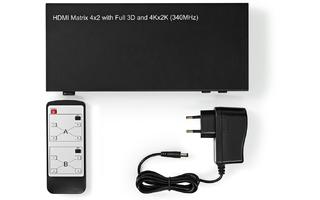 Interruptor de Matriz HDMI™ - 4x2 Puertos - 4x Entradas HDMI™ - 2x Salidas HDMI™ - Nedis VMAT346