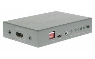 Divisor HDMI de 4 puertos con entrada HDMI y 4 salidas HDMI en color gris oscuro