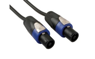 Cable de altavoz, 2x2.5mm², conector de 2 polos macho a conector de 2 polos macho, azul (20m)