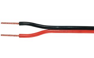 Cable para altavoz - bobina de 100 metros - Negro/rojo, 2x0,50 mm2