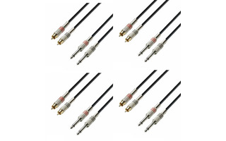 Pack: Cable Rca-Jack 1m (x4) 