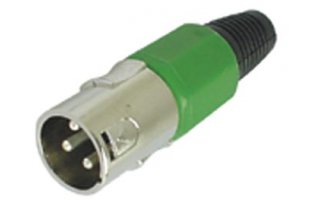 Conector XLR Macho - 3 contactos - Niquelado - Verde