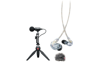 Shure Set portatil video-grabación audio / video con Shure MV88+ , AMV88-FUR y auricular InEar S