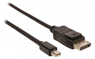Cable Mini DisplayPort macho - DisplayPort macho de 1,00 m en color negro Valueline